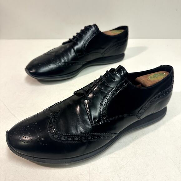 Prada Black Brushed Leather Wingtip Derby Dress Sneakers UK 9.5 EE / US 10.5 D main image 5